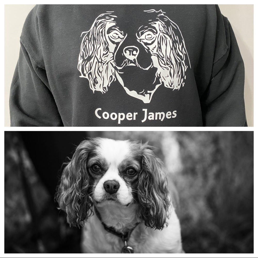 Customized dog picture crew neck